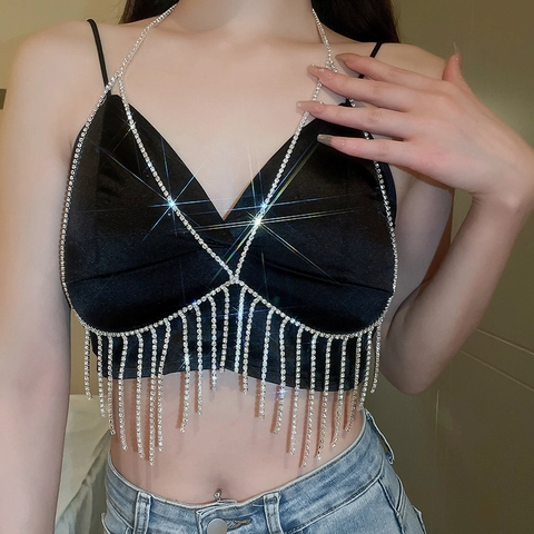 Bijoux De Corps Chaîne Alliage Strass Künstliche Perle Multicouche Accessoire Bikini Sexy Plage Fête Mode Bohème Femmes Ajustable