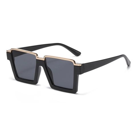 Vierkante Grote Bril Mode Retro Anti Blauw Licht Bril Kunststof Metalen Frame Hip Hop Stijl Voor Volwassenen