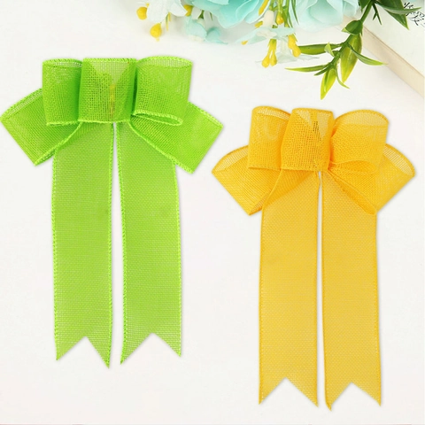 Lazos Decorativos Coloridos De Tela Imitación Cáñamo Lazo Grande Con Lazos De Torsión Adornos Colgantes Para Decoración De Fiesta