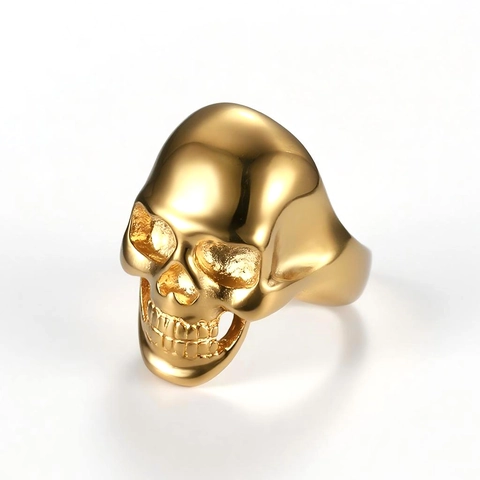 Vintage Skull Ring Stainless Steel Punk Gothic Biker Rock Style Jewelry For Men Women Gold Black Silver Colors