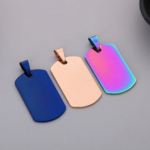 Militär Dog Tag Anhänger Halskette Edelstahl Hochglanzpoliert Blanko Mode Punk Stil Schmuck Für Herren Damen