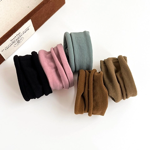 Nahtlose Breite Haargummis Hohe Elastizität Morandi Farbe Solid Nylon Stoff Ponytail Halter Für Damen Dickes Haar Accessoires