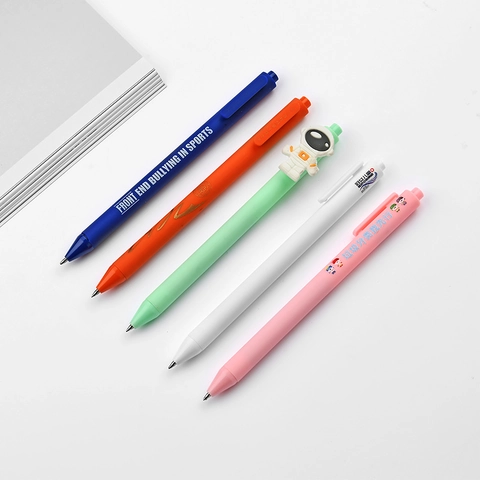 Retractable Gel Pen Macaron Candy Color Matte Plastic Quick Dry Smooth Writing School Office Supplies Student Stationery