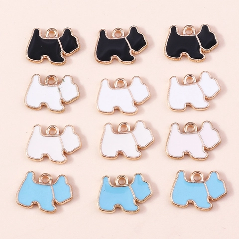 Cartoon Süße Hunde Charms Emaille Legierung Welpen Anhänger Für DIY Schmuckherstellung Zubehör