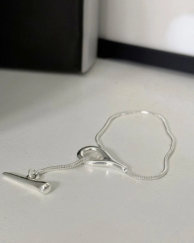 S925 Sterling Silver Snake Bone Chain Necklace For Women Minimalist Toggle Clasp Clavicle Chain Fashionable Plain Necklaces Jewelry Gift