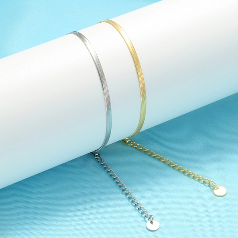 Minimalistische Schlangenkette Armband Edelstahl Verstellbar Geometrischer Karabinerverschluss Schmuck Damen Herren