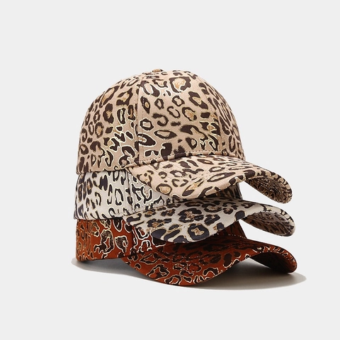 Gorra De Béisbol Estampado De Leopardo Dorado Metalizado Ajustable Protección Solar Moda Exterior Deporte Para Mujeres Hombres