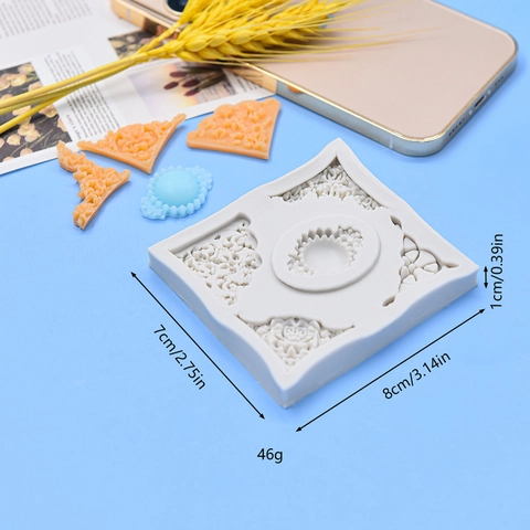Europäische Spitze Relief Tortendeko Silikonform Barock Diamant Rand Fondant Schokolade Backen Basteln DIY