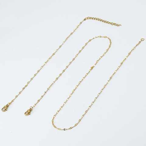 Collier Et Bracelet Acier Inoxydable Plaqué Or 18K Chaîne Lèvres Minimaliste Design Petite Foule Chaîne Clavicule Bijoux