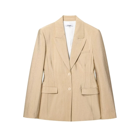 Dames Elegant Champagnegoud Satijnen Blazer En Wijde Broek Zakelijk Pak Ensemble Voor Kantoor Feest Dameskleding
