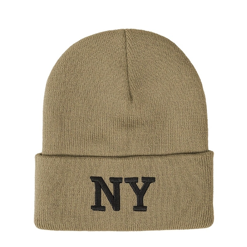 Knitted Beanie Hat Warm Acrylic Winter Cold Cap With Letter Embroidery Cuffed Streetwear Unisex