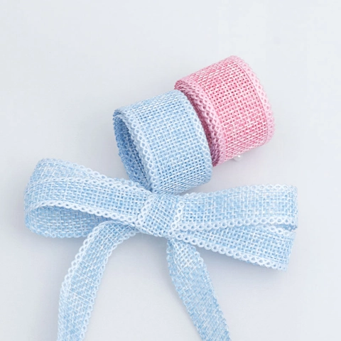 Burlap Ribbon Faux Linen Scalloped Lace Edge Decorative Trim For Gift Wrapping DIY Crafts Christmas Wedding Party Ornament