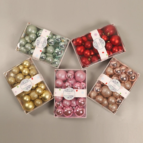 Palle Di Natale Plastica Infrangibile Decorazioni Appese Per Albero Festa Casa Opaco Lucido Glitter Misto