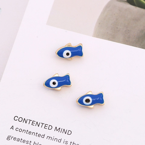 Vis Bedeltjes Boze Oog Legering Hars Emaille Kleurrijk Voor DIY Sieraden Maken Ketting Armband Creatief Beschermend Amulet