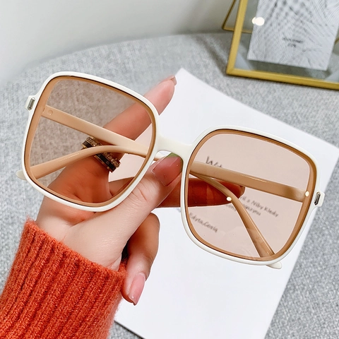 Gafas De Sol Cuadradas Grandes Retro Para Mujer Montura De Metal TR Protección UV400 Lentes Degradadas De Moda Vintage