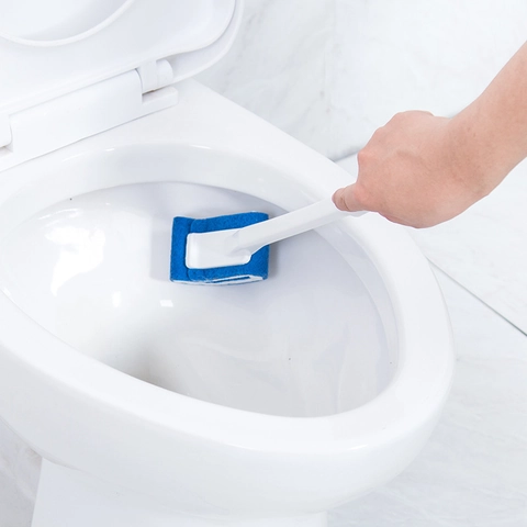 Scopino Per Bagno Con Manico Lungo Testina Curva Per Pulizia Profonda Angoli Morti Plastica Supporto Da Parete Foro Per Appendere