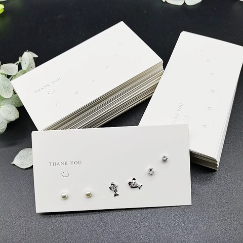 Earring Display Cards Jewelry Packaging Paper Professional Multi Hole Stud Holder Thank You Print DIY Accessory