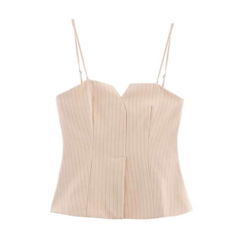 Damen Gestreiftes Spaghettiträger Cami Top Und Mini Skort Shorts Baumwollmischung Streetwear Casual Outfits