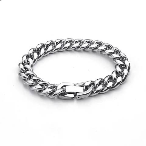 Cuban Link Kette Armband Halskette Edelstahl Poliert Geometrisch Hip Hop Mode Schmuck Für Männer