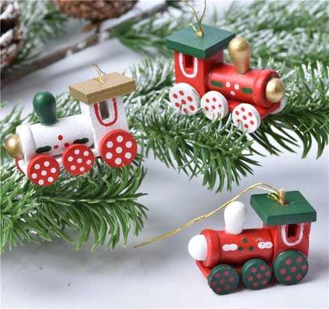 Decorazioni Appese Per Albero Di Natale Trenino In Legno Miniature Festive Dipinte A Mano Per Decorazioni Natalizie