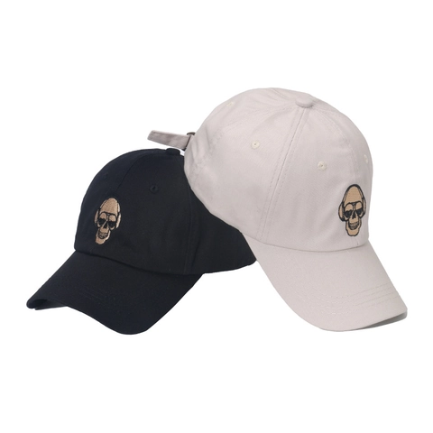 Embroidered Skull Wearing Sunglasses Baseball Cap Cotton Adjustable Hip Hop Street Style Hat For Men Women