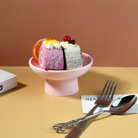 DIY Silicone Pedestal Tray Mold For Plaster Resin Casting Retro Minimalist Jewelry Storage Box Handmade Craft Dessert Bowl Mold