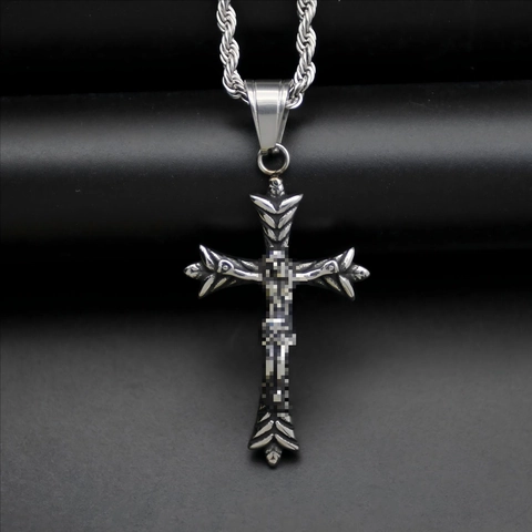 Collar Con Colgante De Cruz Vintage Acero Inoxidable 316 Gótico Retro Joyería Religiosa Jesús Para Hombre Mujer