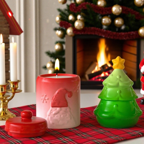 Weihnachtsmann Weihnachtsbaum Silikonform Relief DIY Aufbewahrungsbox Kerzenhalter Harzguss Handwerk Werkzeug