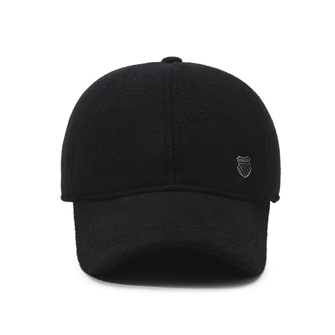 Gorra Béisbol Cálida Invierno Hombres Con Orejeras Tela Lana Sombrero Grueso Cortavientos Decoración Escudo