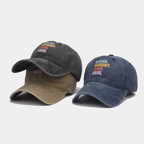 Berretto da Baseball in Cotone Lavato Vintage per Uomo Donna MAMA MOMMY MOM BRUH Stampa di Lettere Cappello da Sole Regolabile All'aperto