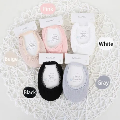Calzini Invisibili Bimba Pizzo Mesh Traspirante Antiscivolo Cotone Pettinato Sottile Mary Jane Per Neonati