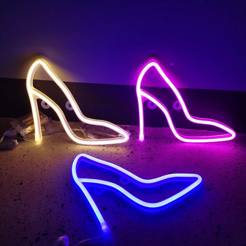 Insegna Neon Tacco Alto Decorazione Parete LED Striscia Flessibile USB Batteria Per Camera Da Letto Festa Matrimonio Bar Casa