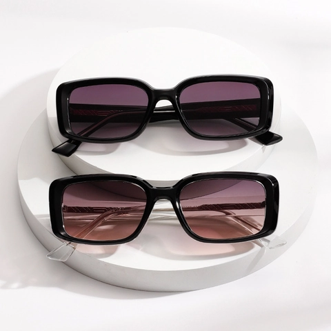 Retro Square Frame Sunglasses UV400 Protection PC Lens Gradient Fashion Eyewear For Men Women