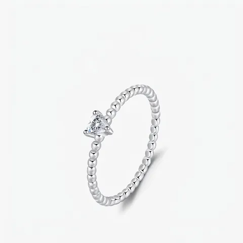 Herzschliff Moissanit Künstliche Perlenring 925 Sterling Silber Eleganter Zierlicher Schmuck Für Frauen