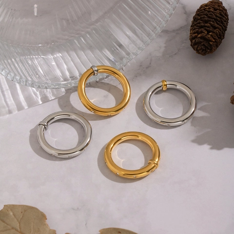 Anillo De Acero Inoxidable Con Circón Minimalista Impermeable Hipoalergénico Estilo Industrial Geométrico Para Mujer