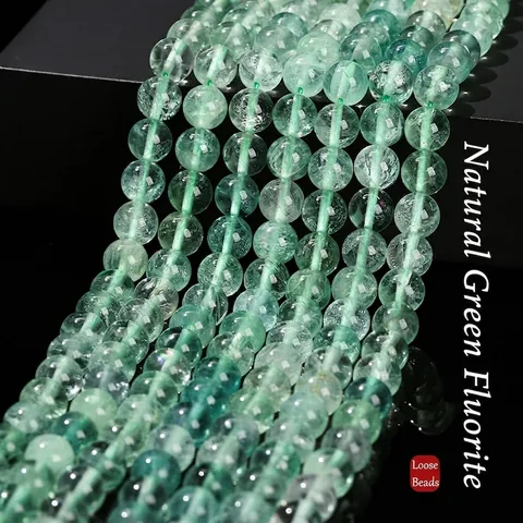 Natürliche Fluorit Runde Lose Perlen Für Schmuckherstellung DIY Handwerk Zubehör Edelstein Grün Lila Gelb Bunt