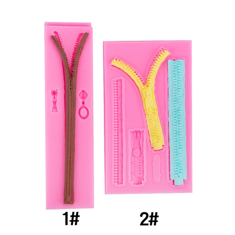 Zipper Shaped Silicone Mold Fondant Cake Decoration Chocolate Lace Border Embossed Baking Tool DIY Clay Craft