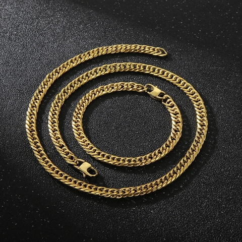 Collana A Catena A Maglia Cubana Da Uomo Acciaio Inossidabile Piatto Streetwear Moda Minimalista Gioielli Lucidati Unisex
