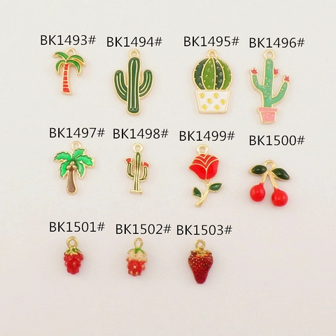 Enamel Alloy Charms Pendants Tropical Plant Fruit Flower For DIY Jewelry Making Earring Necklace Bracelet Accessories