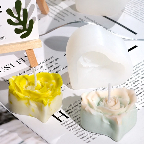 Herz Rose Silikonform Für DIY Duftkerzen Aromatherapie Gips Seife Herstellung Flexibles Blumen Design