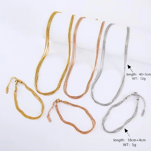 304 Stainless Steel Multi Layer Snake Chain Necklace Minimalist Niche Design Clavicle Chain Accessory For Elegant Women