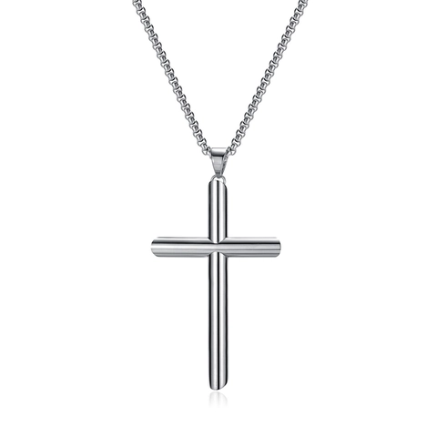 Collier avec Pendentif en Acier Inoxydable pour Hommes Femmes Style Hip Hop Cool Croix Loup Crâne Lion Hache Bijoux Punk Unisexe