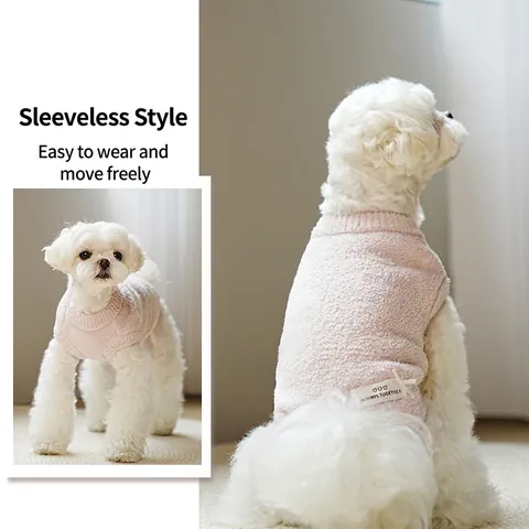 Pull Tricoté Pour Chien Chat Gilet Sans Manches Chaud Motif Floral Tricot Doux Pour Petits Chiens Chats Automne Hiver
