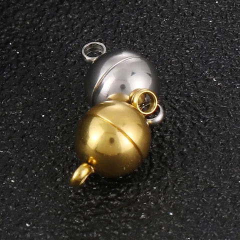 Sphärischer Magnetverschluss Edelstahl Schmuckverbinder Für DIY Halskette Armband Herstellung Findings Hochglanzpoliert