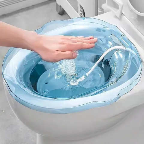 Bacino Per Semicupio Per WC Con Sciacquatore Manuale Per Cura Post-Parto Bidet In Plastica Per Emorroidi