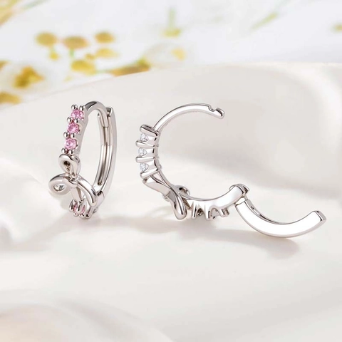 Strik Huggie Hoop Oorbellen Messing Met Zirkonia Micro Pave Zoet Elegant Sieraden Voor Dames Meisjes