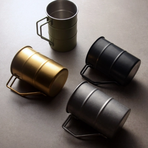 Retro 304 Stainless Steel Mug Industrial Bamboo Joint Style Coffee Cup For Outdoor Camping Adventure Adventure Beer Water Cup