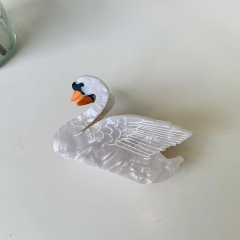Animal Shape Hair Claw Clip Acetate Vintage Swan Bird Rabbit Design French Style Elegant Decorative For Women
