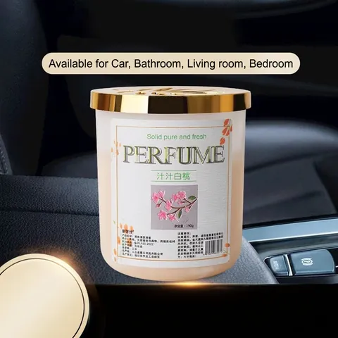 Solid Scented Balm Aromatherapy Air Freshener Long Lasting For Car Home Office Frosted Jar With Golden Hollow Lid