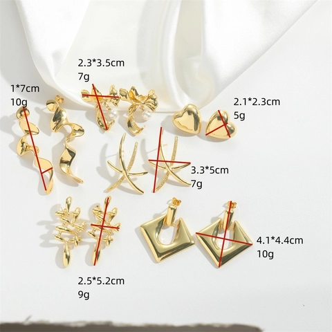 Pendientes De Cobre De Moda Con Perlas Artificiales Artificiales Corazón Mariposa Geométrico Joyería De Moda Vintage Para Mujeres